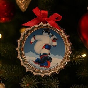Coca-Cola 1998  Polar Bear Ornament Trim-A-Tree Metal